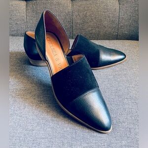 NWOB Chelsea & Violet Pippa Leather and Suede Flats